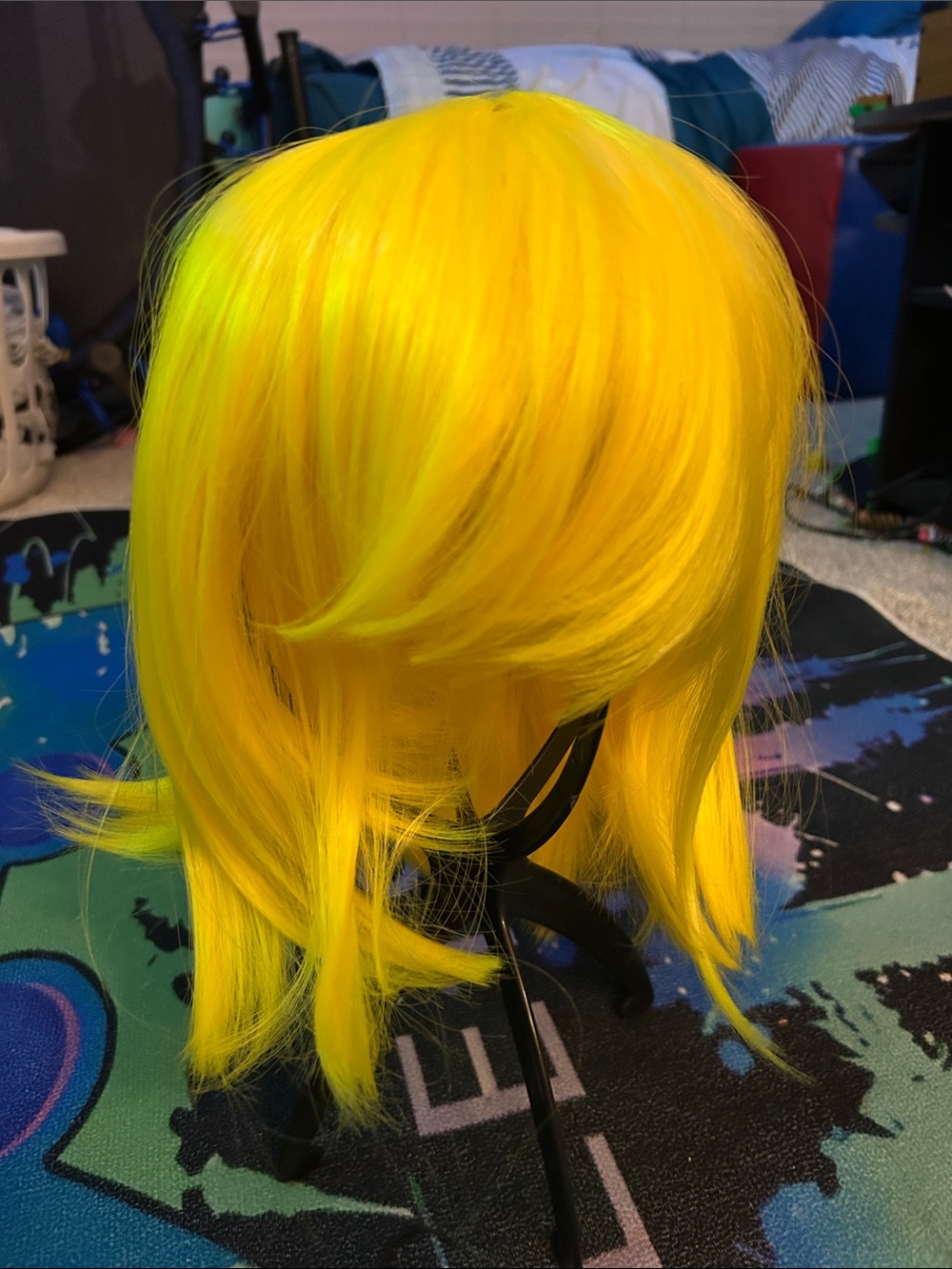 Yellow Women's Fashion Wig - Bright Yellow Synthetic Hair